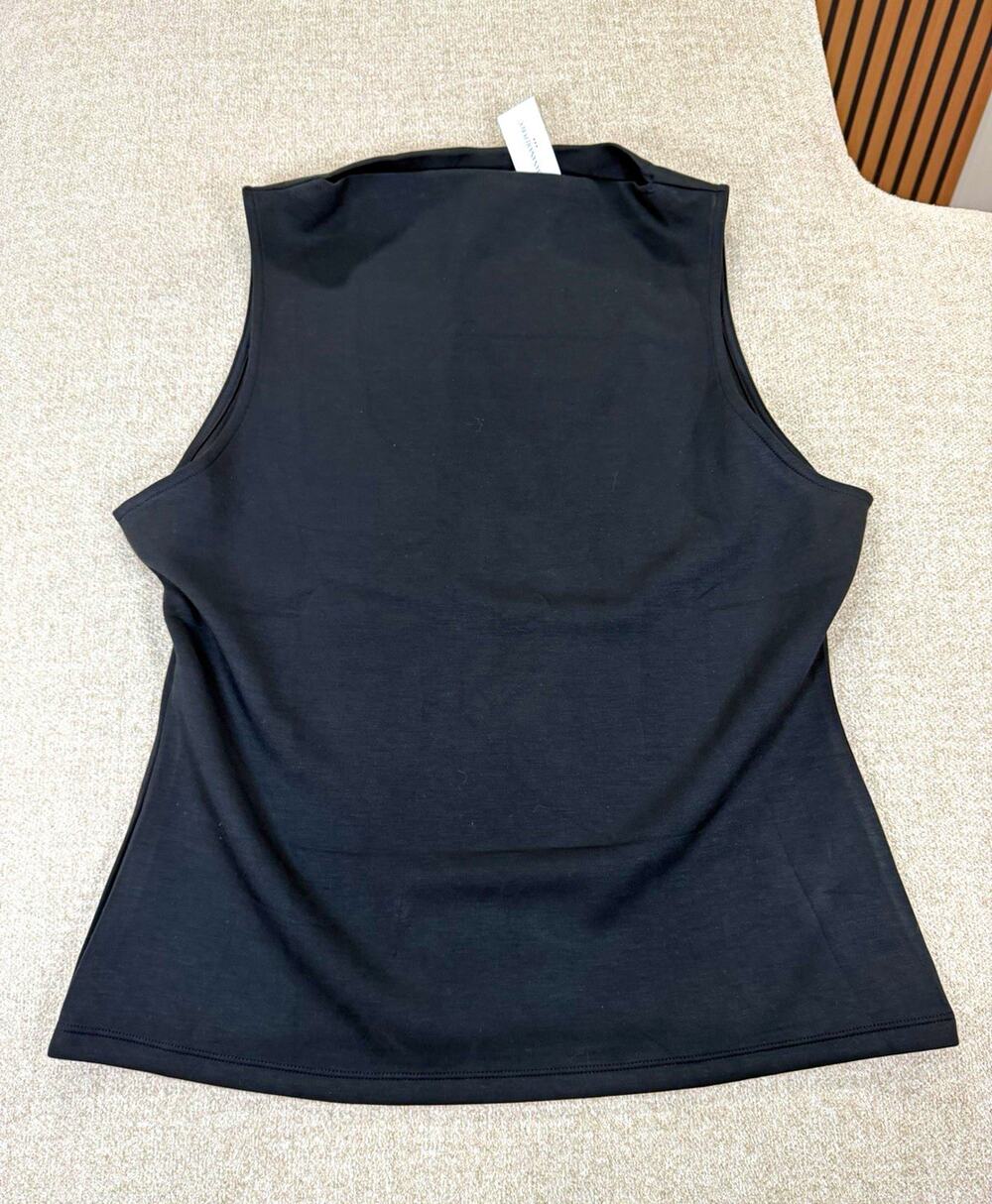 Banana Republic Women’s Black Solid Mock Neck Sleeveless Knit Tank Stretch L